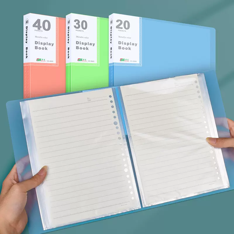 新品透明a5彩色40页资料册批发加厚插页文件夹活页资料夹印刷logo