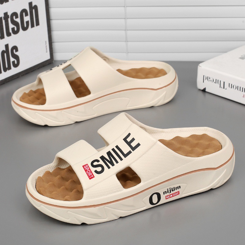Zapatillas de hombre 2025 verano nuevo estilo casero masaje de pies estilo pareja suela blanda deportes sandalias y zapatillas de playa transfronterizas