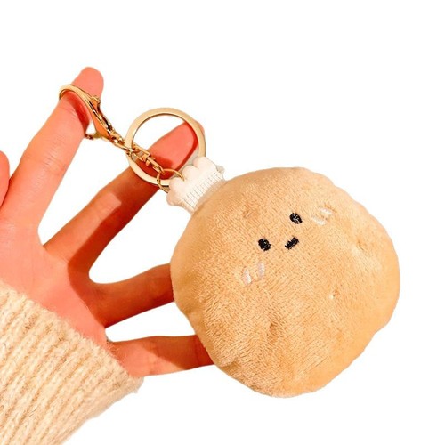 Cartoon Food Toy Plush Keychain Chicken Burger Doll Hook Ornament Fun Food Toy Restaurant Gift Wholesale