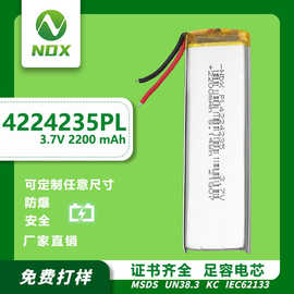 工厂价4224235LED垃圾处理机发热垫3.7V2200mAh软包聚合物锂电池