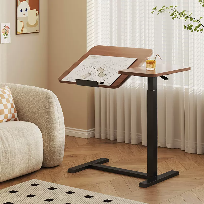 床边桌移动升降液压床边桌家用桌子办公桌翻转书桌可移动沙发边桌