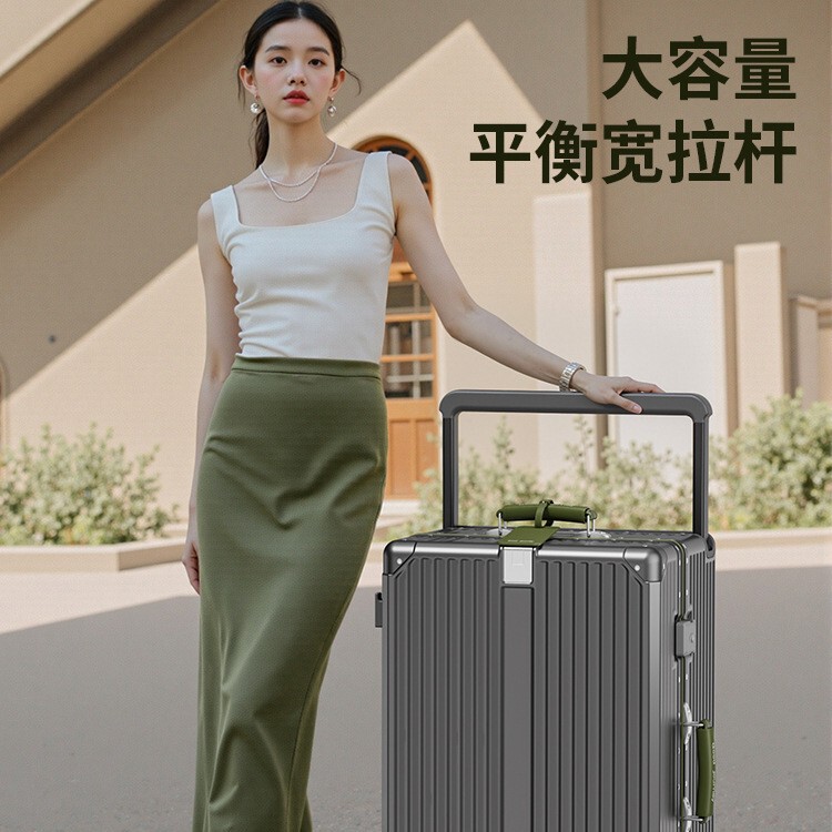 Large Capacity Suitcase with Wide Handle, Aluminum Frame, Silent Skate Wheels, 20-Inch Carry-On Size, Combination Lock, Travel Trolley Case Large Capacity Suitcase with Wide Handle, Aluminum Frame, Silent Skate Wheels, 20-Inch Carry-On Size, Combination Lock, Travel Trolley Case