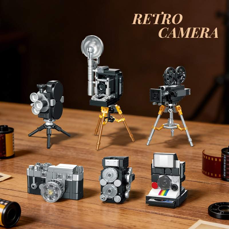 【Wholesale Dropshipping】Vintage Camera Series Building Blocks Cross-Border Assembly Educational Toys for Students Decorative Gifts Cross-Border