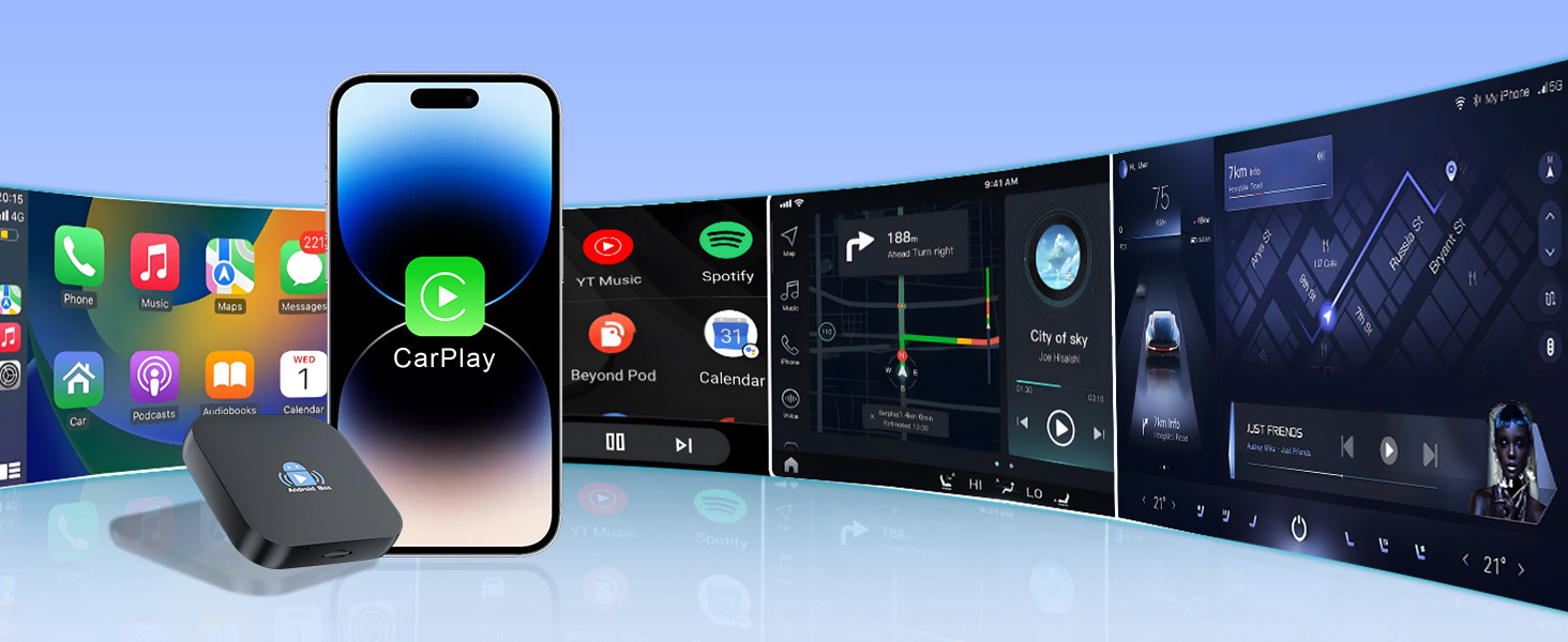 Cross-Border Wireless Carplay Box, Wired to Wireless Car Interconnection Box, Smart Car Carplay Converter