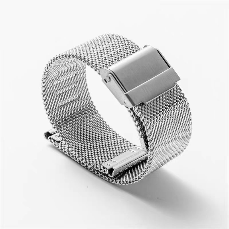 Aplicable para Apple Watch acero inoxidable metal de trigo herringbone hebilla de succión cintura pequeña correa de mujer