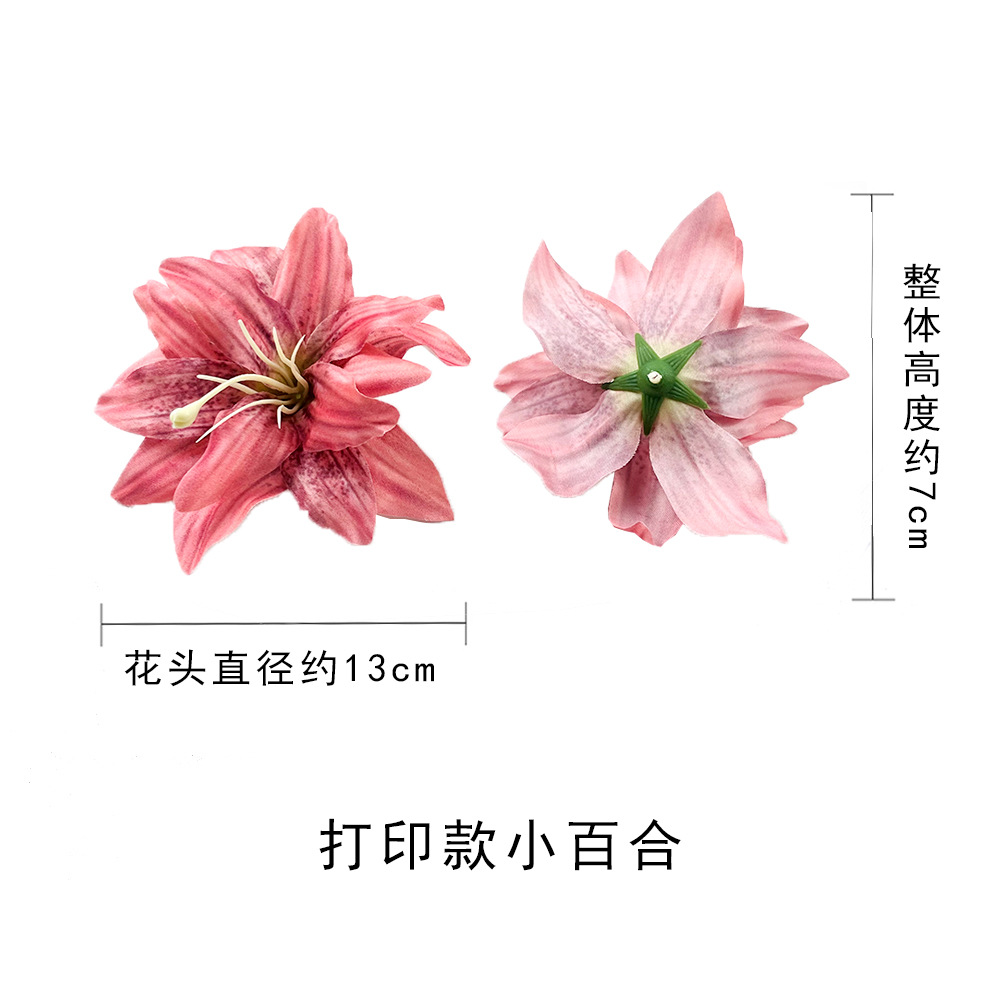 Impresión de simulación de flores de lirio hechas a mano DIY pinzas de flores material de tocado paquete de accesorios de flores adornos de fotografía