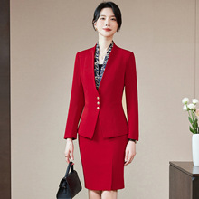 灰色西装套装女秋高端正装前台接待职业装酒店售楼部珠宝店工作服