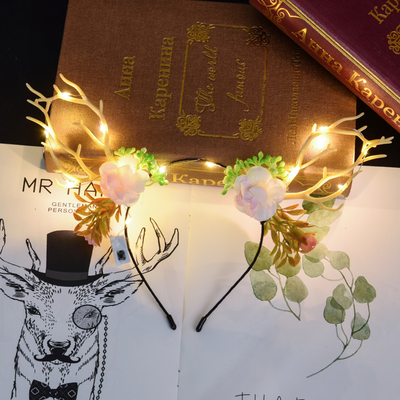 Nueva 14 lámpara pluma Orejas de conejo brillante aro pelo para empujar pluma brillante Ángel diadema