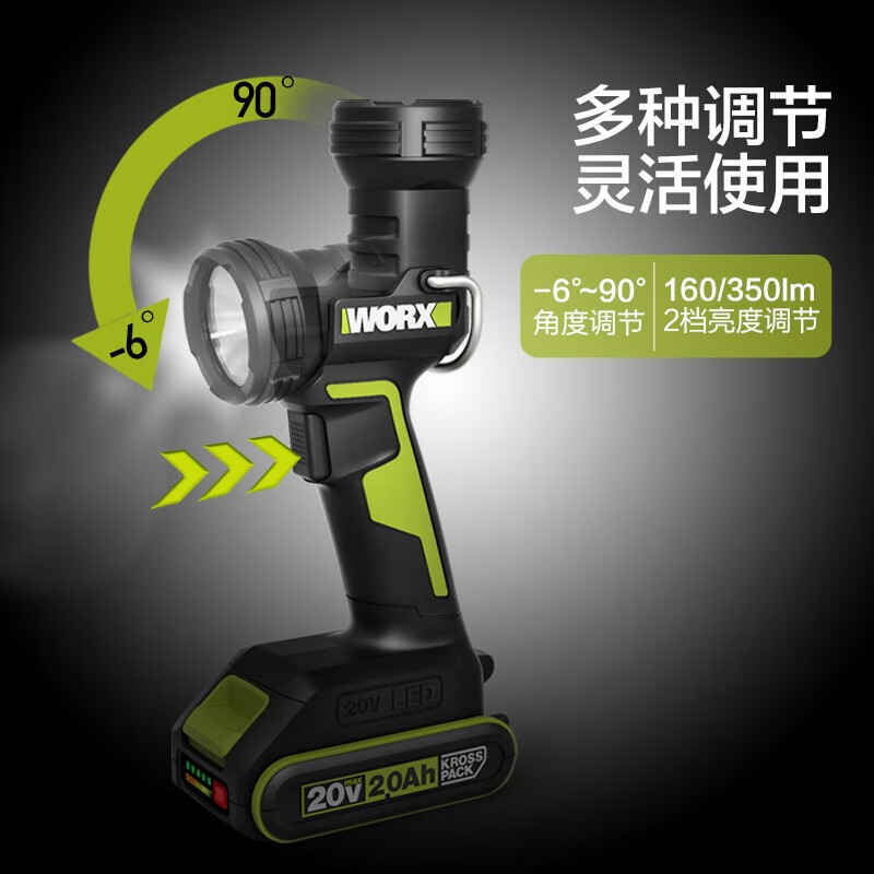 20V lámpara de litio multifuncional WU027 iluminación de sitio de construcción al aire libre luz portátil WU027.9 [metal desnudo]