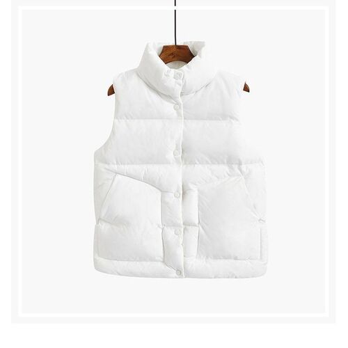 Short women's winter autumn Korean style coat oversized stand-up collar lapel jacket vest sleeveless backless cotton coat cotton clothing