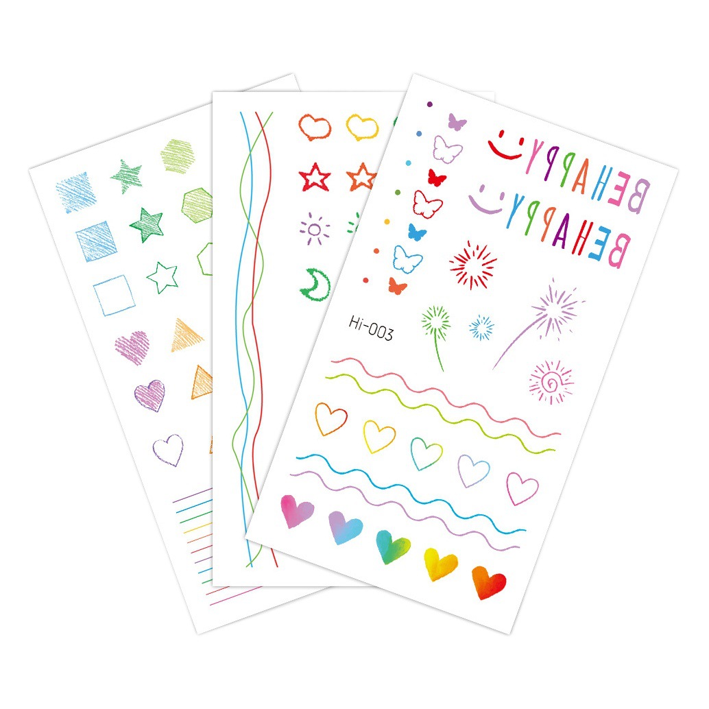 国境を越えたソース電気音節防水青夜光タトゥーシール小清新虹紋身貼りパーティー顔貼り