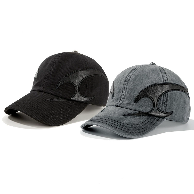Denim baseball cap, hat, for beloved, with embroidery