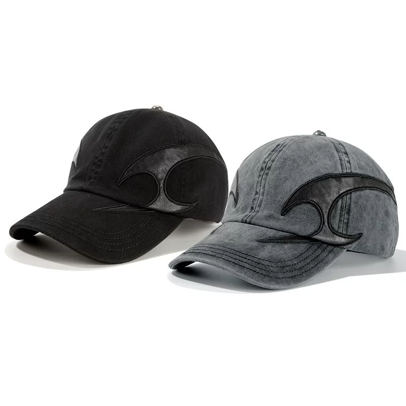 Denim baseball cap, hat, for beloved, with embroidery