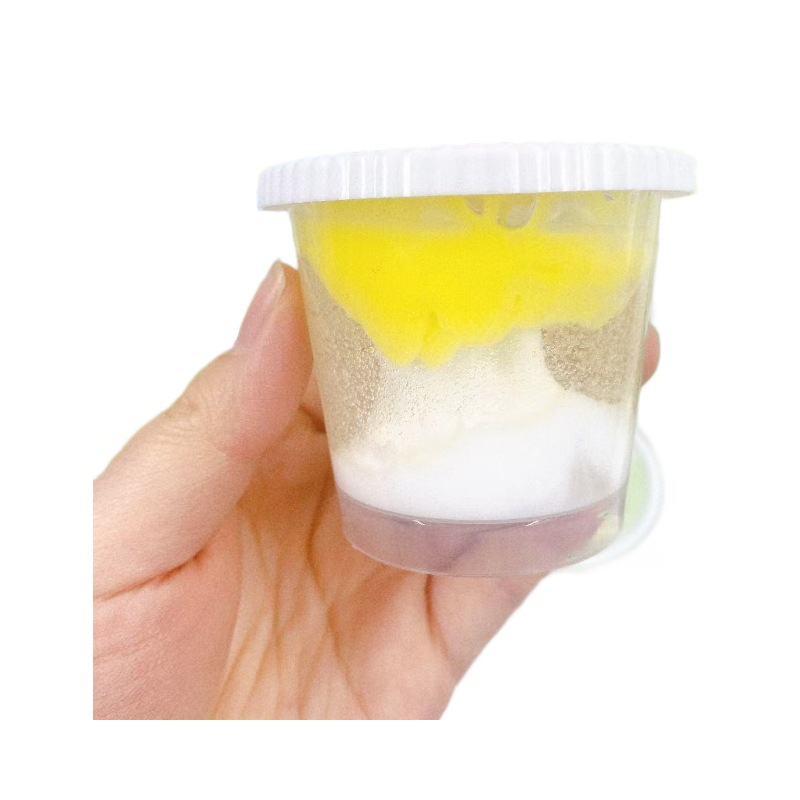 Nuevo plástico espumoso botella redonda grande 110ml burbuja de cambio de color barro de cristal limo buen estiramiento y descompresión