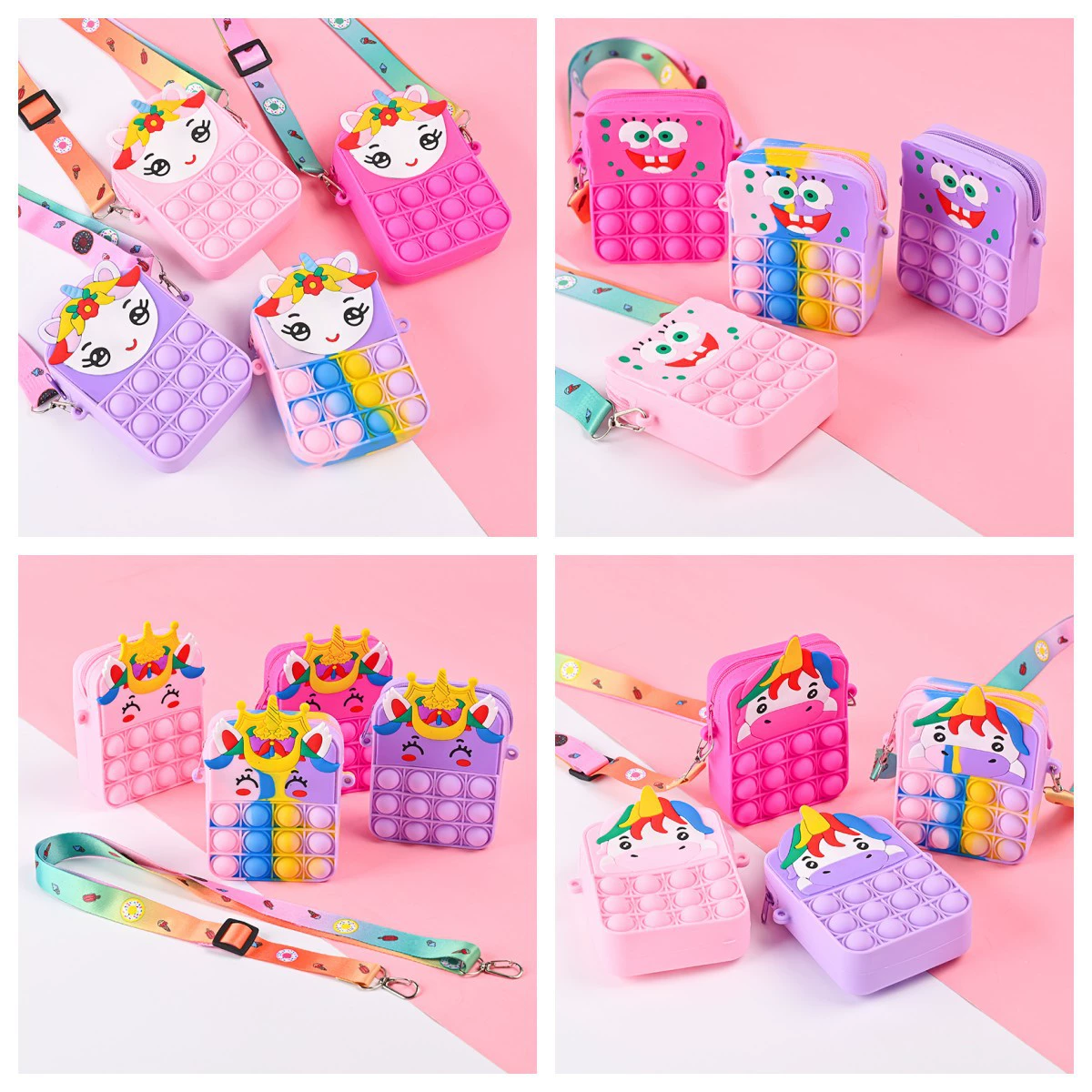 Трансграничная Новая защита от грызунов Pioneer Princess Портмоне для девочек Сумка-мессенджер Декомпрессионная игрушка Сумка Силиконовая пузырчатая сумка