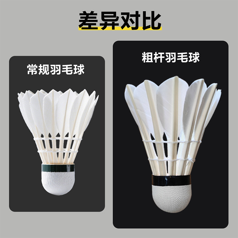 粗杆羽毛球耐打6只12只装室内外训练比赛复合软木球头不易打烂|undefined