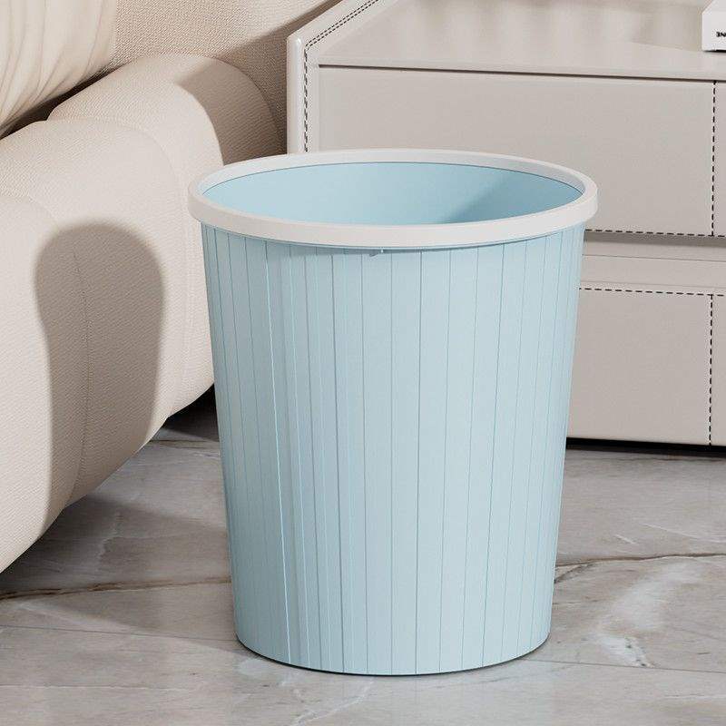 Household Trash Can with Pressure Ring, Round Thickened Lidless Commercial Sanitary Bin, Large Capacity Ring for Rental Housing