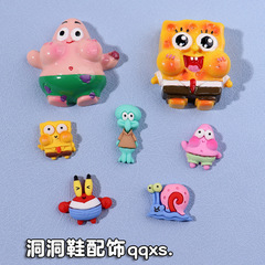 Xiaohongshu SpongeBob Self-selected Hole Shoes Accessories Shoe Clips Accessories Shoe Flowers Decorative Slippers Accessories Cross-border Wholesale