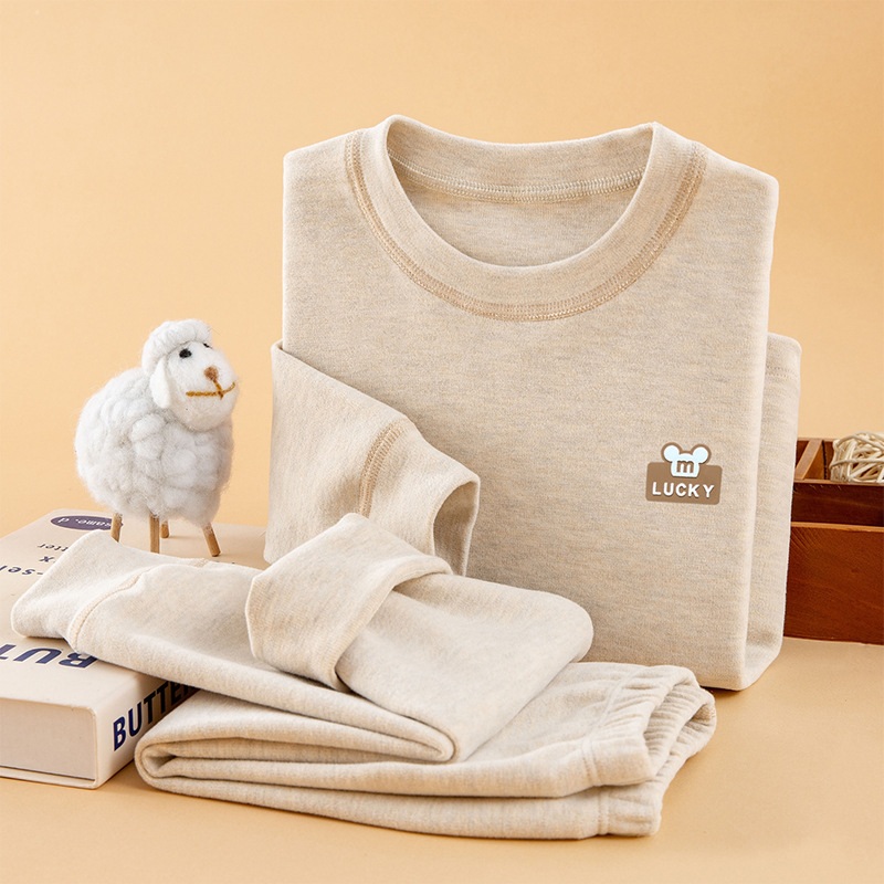 Colored cotton suit apricot color