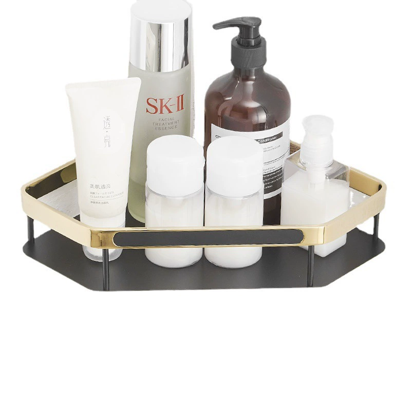 Bathroom Black Golden Triangle Board Blossom Blue bathroom corner frame wall -mounted shower shower shower gel storage rack