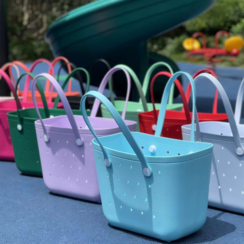 Amazon popular large capacity beach bag EVA outdoor portable storage bag macaron color simple bogg bag Amazon popular large capacity beach bag EVA outdoor portable storage bag macaron color simple bogg bag
