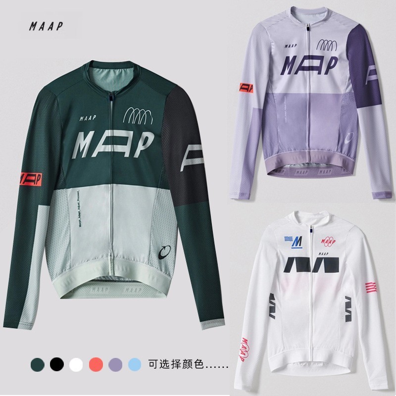 Maap New Spring and Summer Men's and Women's Competitive Long-Sleeved Cycling Clothes Slim Road Mountain Bike Clothes Cycling Shirts