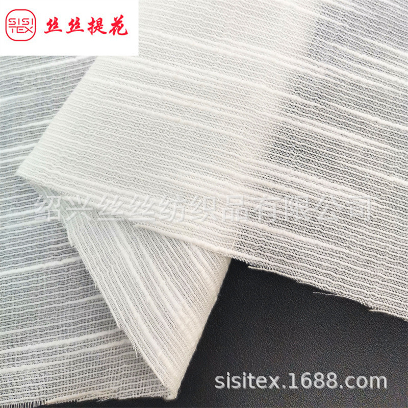 全棉纬竹节提花面料 纯棉粗竹节仿麻男女装时装服装布料 SS18349