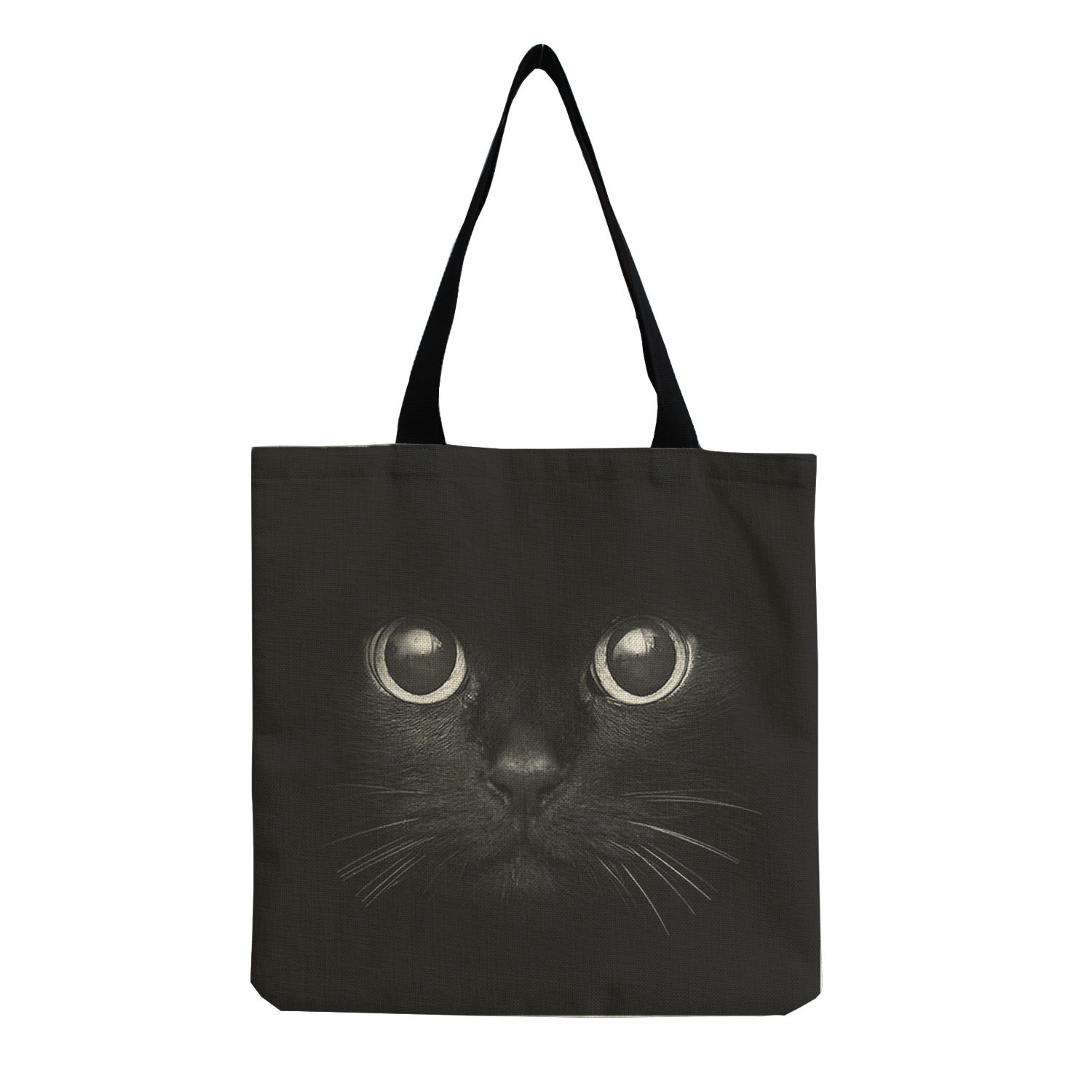 61g Weight Open Closure Type Double Handle Strap Type Tote Bag Bags Type Casual, Daily, Shopping Occasion cotton and linen Material Cat Pattern All Seasons Season Women's Gender Cute Style Square Shape Women's Cotton And Linen Cat Cute Square Open Tote Bag 4