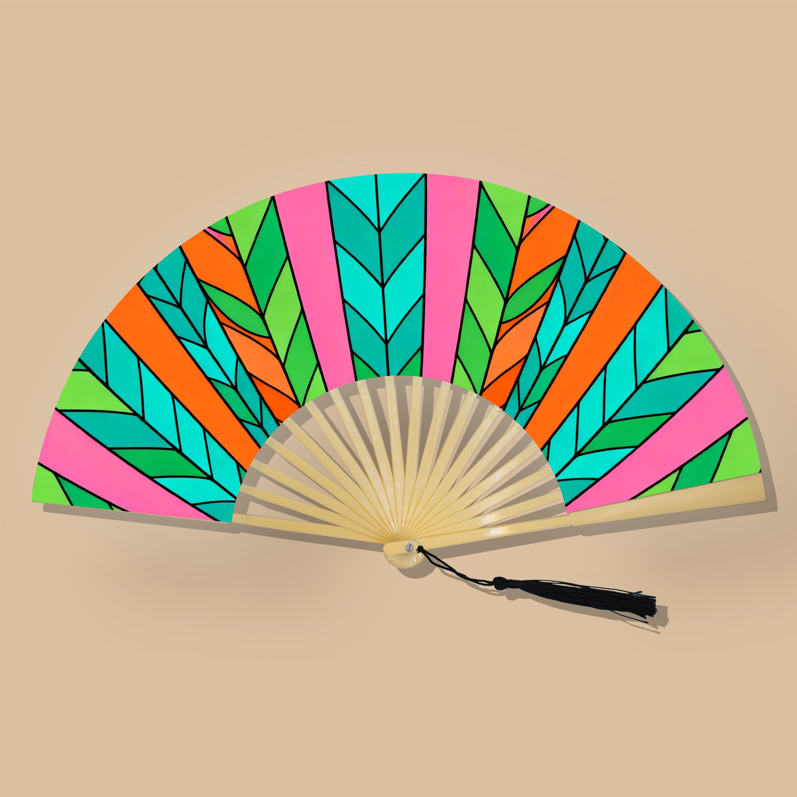 Abanico Plegable Artesanal de Poliéster y Plástico, para Hanfu y Eventos image 14