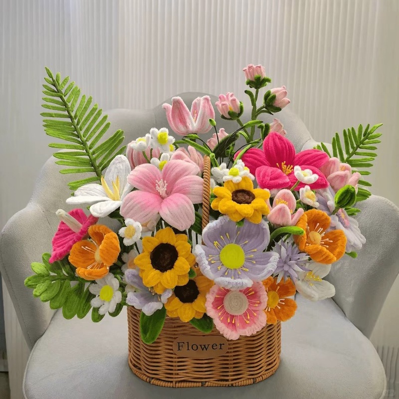 扭扭棒花束手工编织diy材料包送闺蜜男朋友生日礼物桌面摆件装饰|undefined