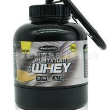 Fabricante 30g 45g 65g de proteína en polvo embudo cuadrado mosquetón portátil tamaño polvo olla en polvo de proteína en forma de barril