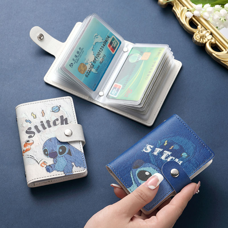 New card holder female cartoon Stitch environmental protection material ID card holder multi-function id bag large capacity card holder New card holder female cartoon Stitch environmental protection material ID card holder multi-function id bag large capacity card holder