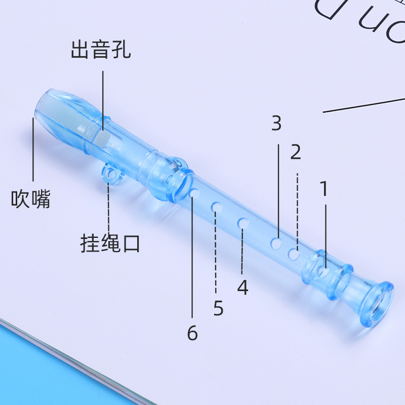 Transparente pequeña flauta de seis agujeros clarinete transparente niños educación temprana bebé creativo instrumento musical tocando música juguete regalo