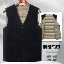 冬季鹅绒羽绒马甲男中年加厚内穿保暖背心休闲西装马甲无袖坎肩