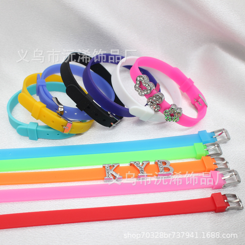 8mmシリコン手首バンドdiy個性的な手ベルトカップルの手環バンドは8mmの穴径アクセサリーの部品を着用するのに適しています。