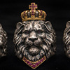 European and American retro lion head rings Men's opening crown Crown Lion King Simba rings cross -border explosion