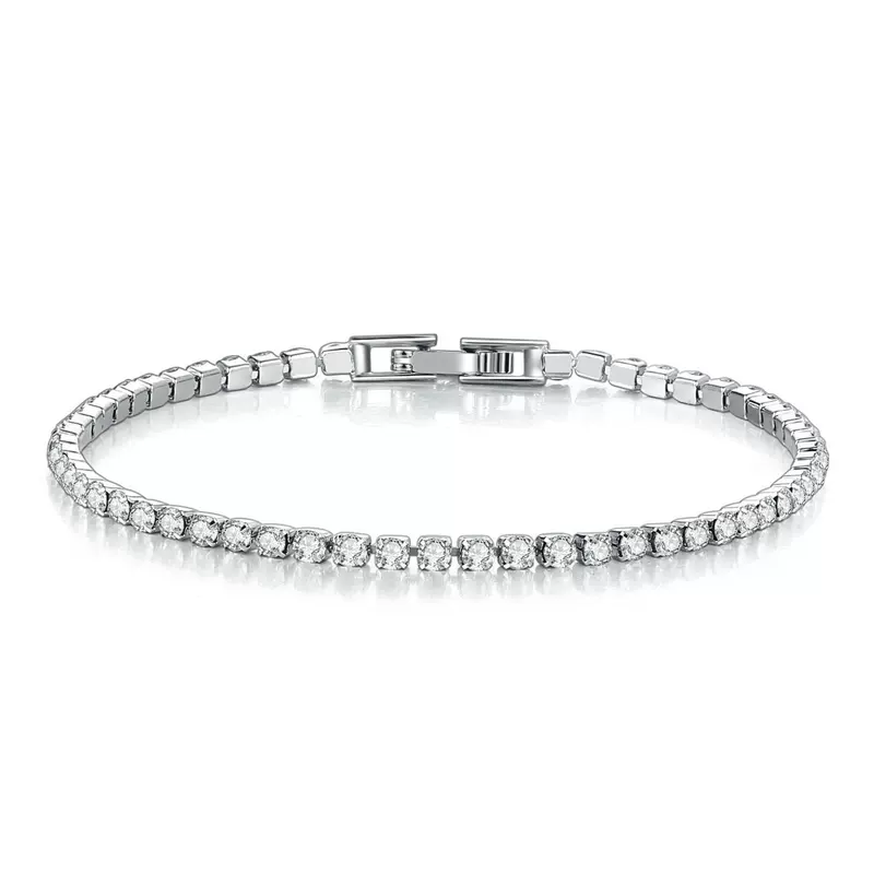 Браслет tennis Chengyuan Jewelry, циркон 2,5 мм, медь с гальваническим покрытием, 14–19 см