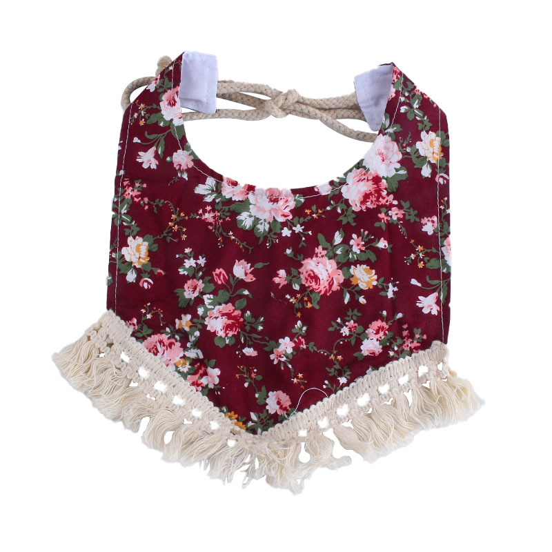 Impreso Flamingo vintage borla bebé babero algodón doble capa Correa recién nacido babero