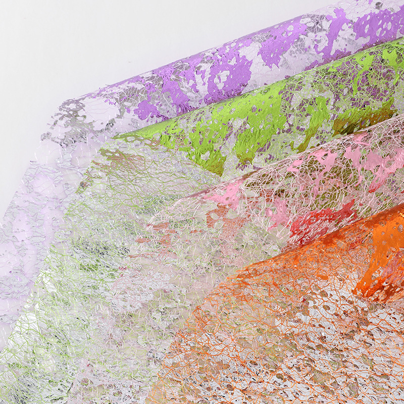 Papel de Envolver Flores con Lentejuelas Florales, Material de Envoltura Floral para Floristería, Malla de Poliéster, Papel de Envolver Ramos para el Día de San Valentín