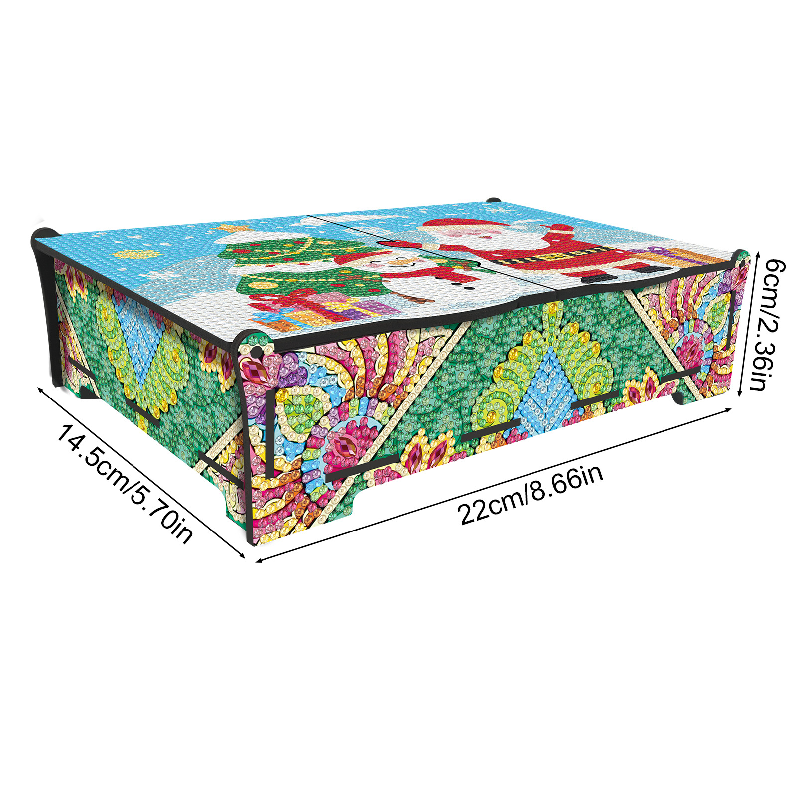 Pintura de diamantes hecha a mano DIY punto perforación de madera mandala caja de maquillaje de almacenamiento abierta al por mayor