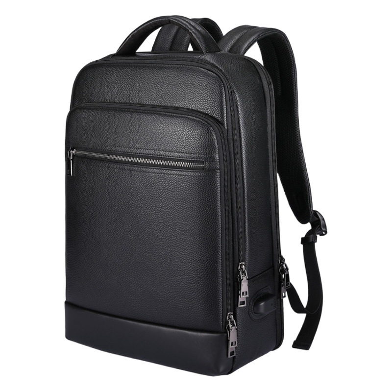 New Genuine Leather Backpack Men's Business Computer Backpack Men's High-End Men's Backpack Large Capacity Cowhide Men's Backpack