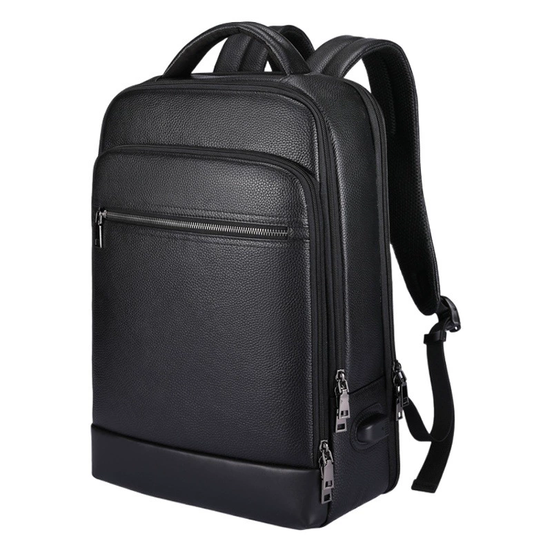 2023 новый рюкзак, мужской кожаный рюкзак, мужской деловой компьютерный рюкзак из воловьей кожи, USB-дорожный рюкзак