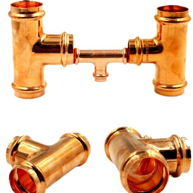 Soldadura de cobre Rojo Tarjeta Doble tarjeta única reducción pequeña y mediana tee codo tubo recto accesorios resistencia a la corrosión conexión aire acondicionado refrigeración Accesorios