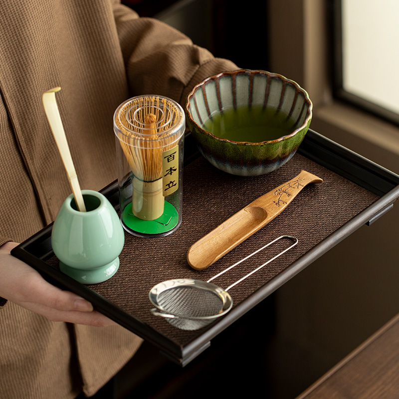 Juego de matcha de cerámica gruesa de estilo japonés, herramientas de té, tazón de matcha de cerámica, juego de té, taza de té, polvo de matcha, Baibenli