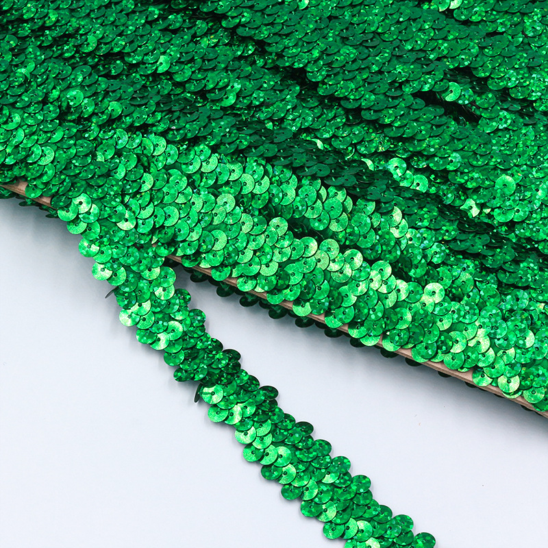 Accesorios de costura hechos a mano 2 filas elástico lentejuelas encaje baile Latino falda ropa la Etapa 20 colores