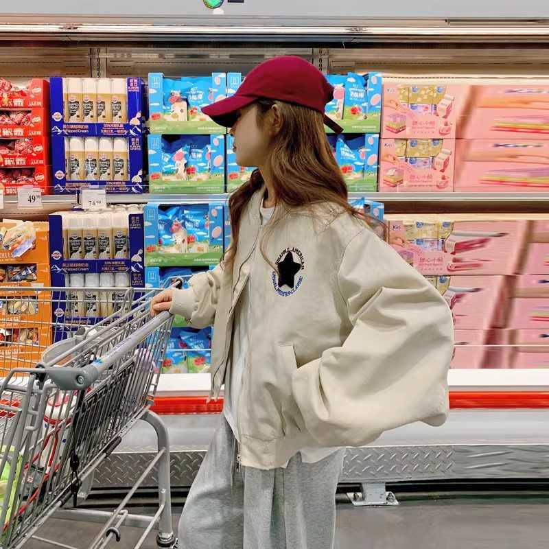 美式复古棒球服外套女2026春秋新款设计感宽松休闲百搭小个子夹克
