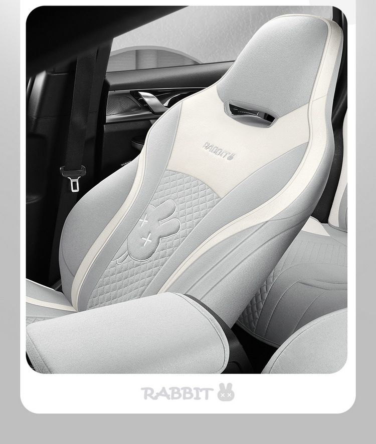 BYD Qin plus seat cover fully surrounded by cotton and linen four seasons cushion glory version cartoon rabbit breathable seat cover