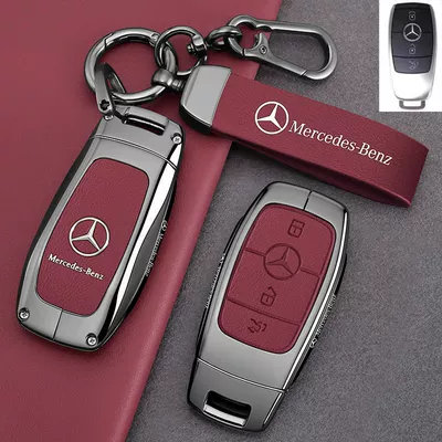 Car key bag | Bag - leather-texture-mercedes-benz-a-class-leather-texture-danxia-red-rope-buckle