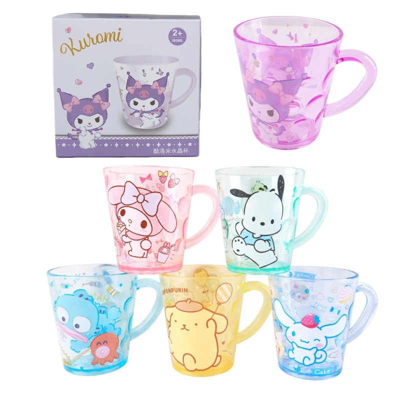 Sanrio Coolomi Kidsren's Toothbrushing Cup for Boys and Girls, Toothbrushing Cup, Drinking Cup, Kindergarten Anti-Fall Crystal Cup
