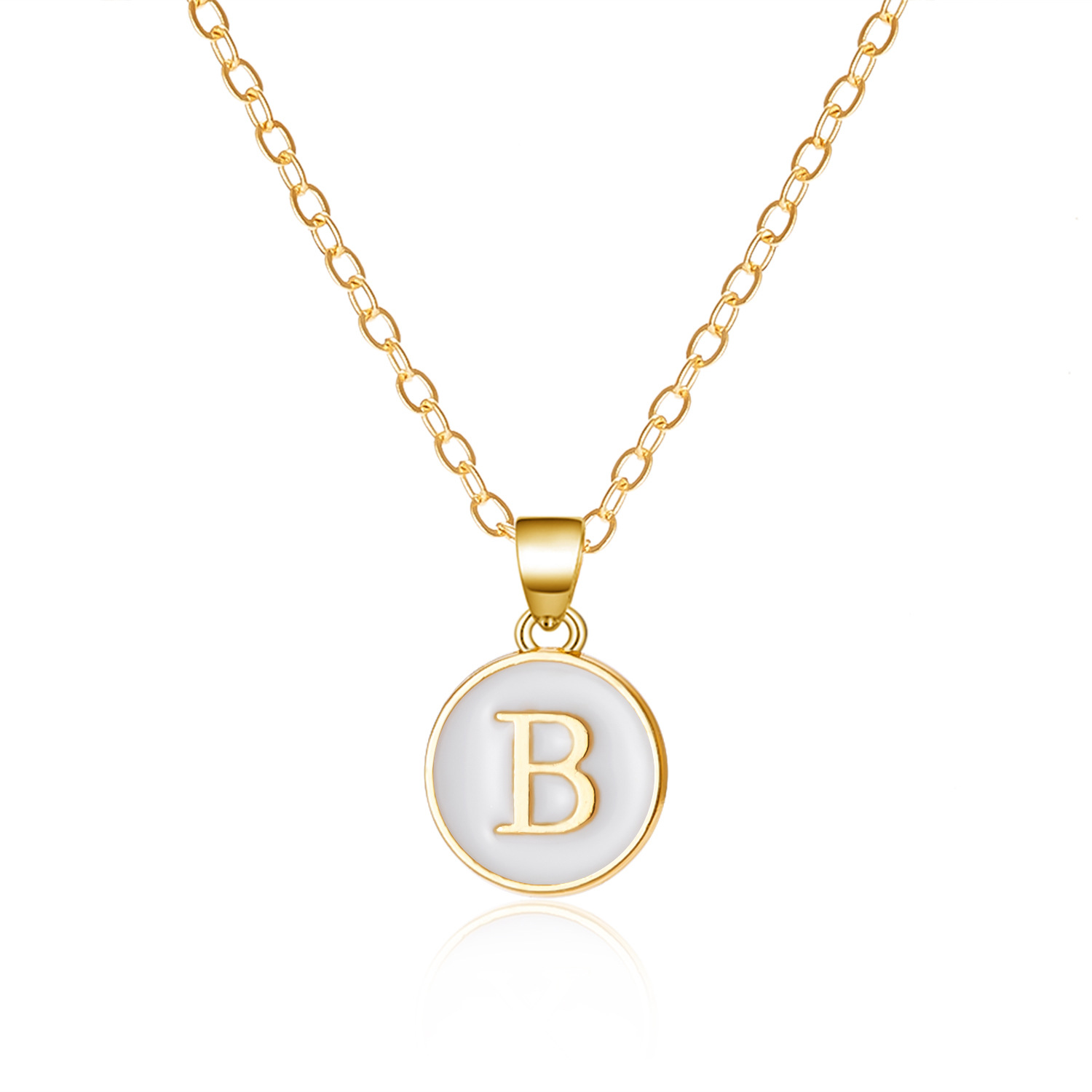 Wholesale Jewelry Casual Simple Style Letter Alloy Enamel Plating Pendant Necklace display picture 6